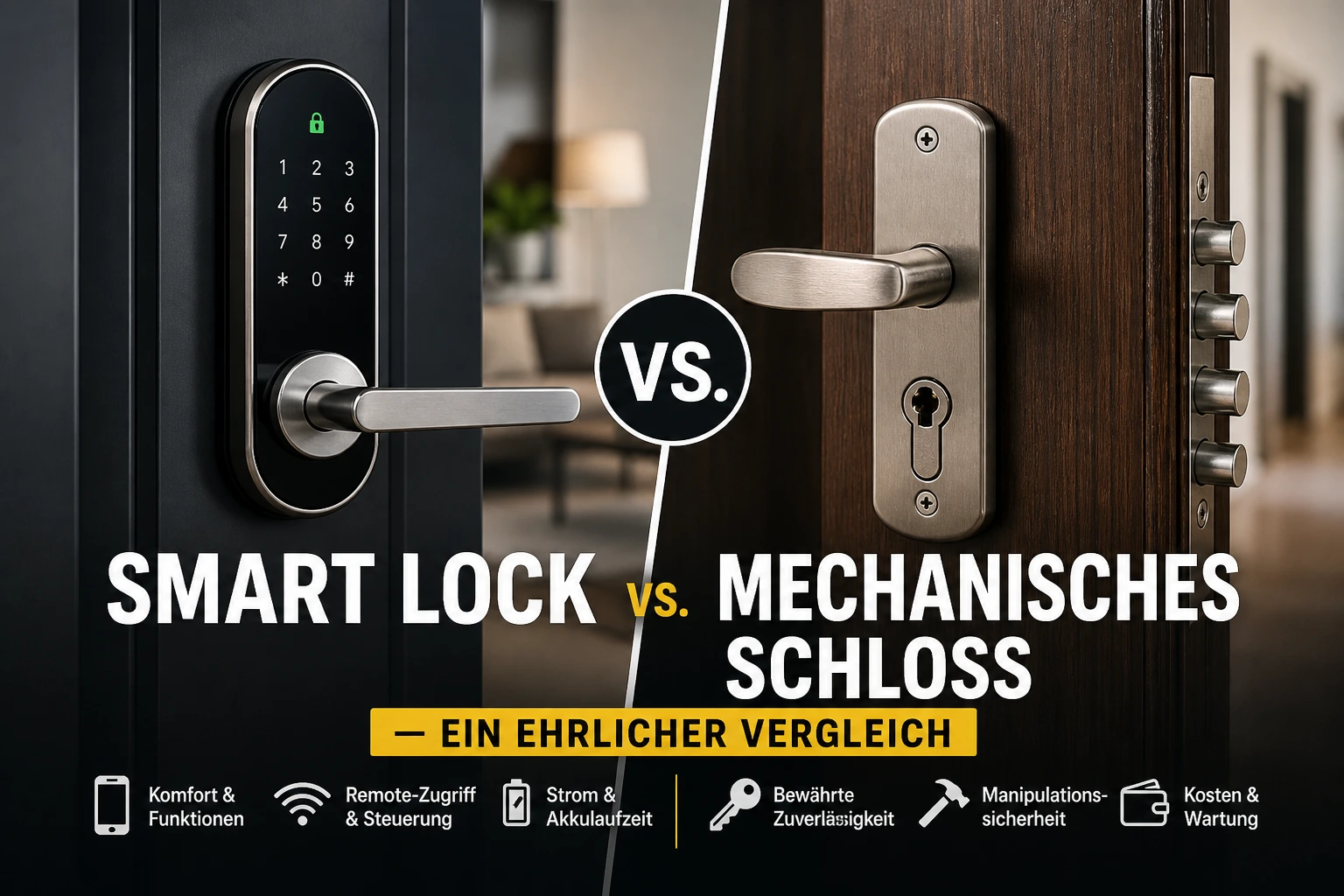 Foto — Smart Lock neben klassischem Zylinder